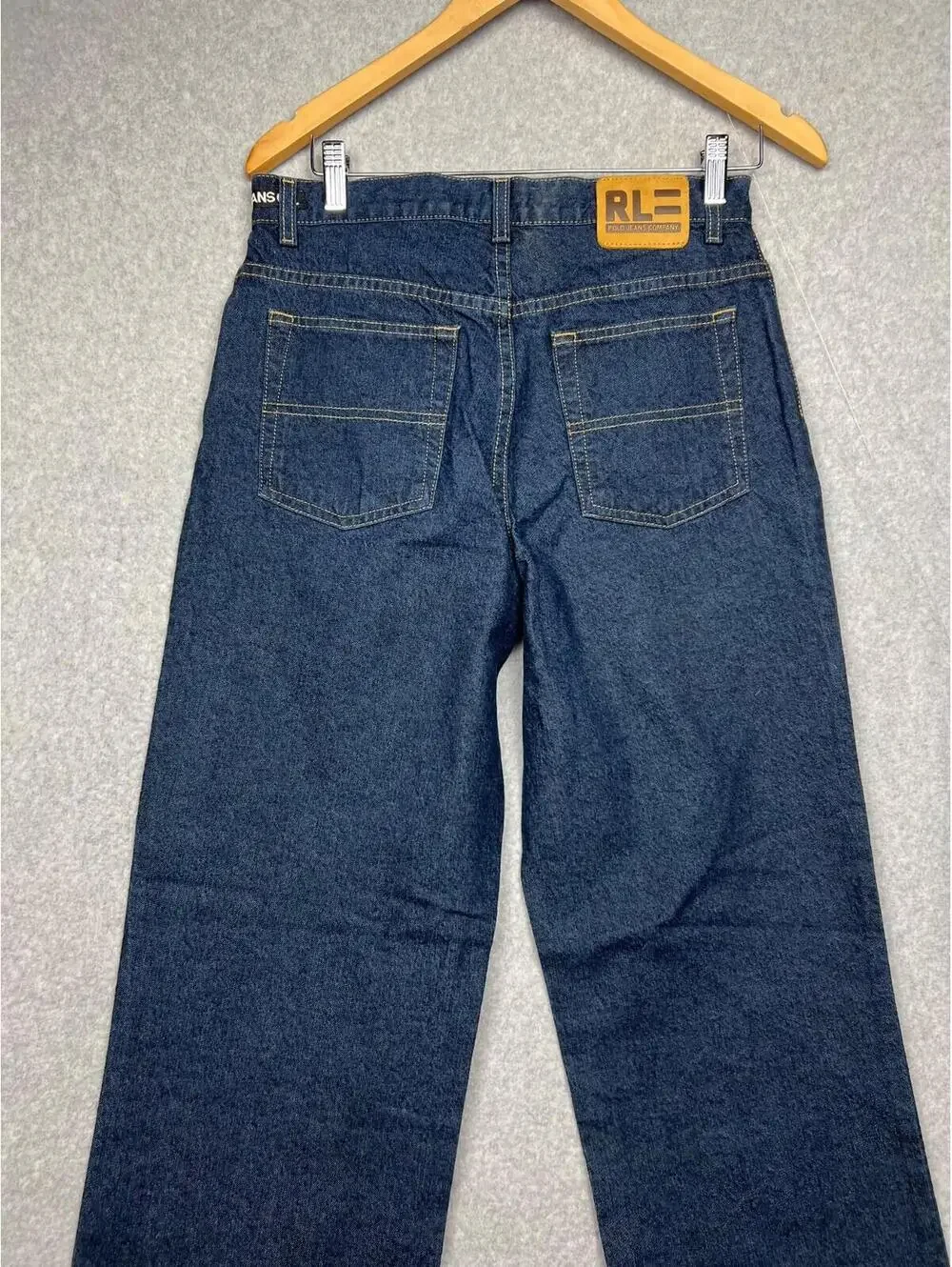 y2k 90s Polo Ralph Lauren Jeans Boys 18 Blue Straight Leg Cotton Classic Med Was